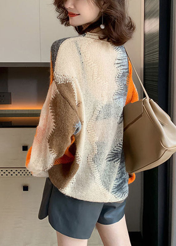 レディース アプリコット 透かし編み ゆったり 秋ニット セーター